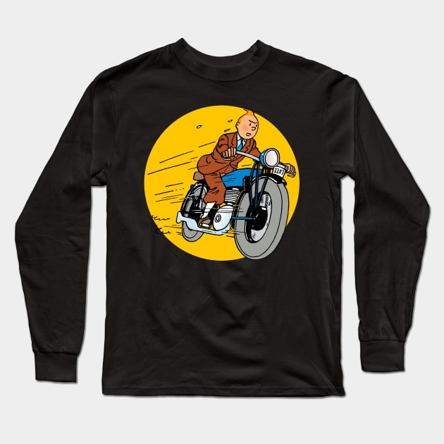 TINTIN MOTOBIKE Long Sleeve T-Shirt by The Jung Ones